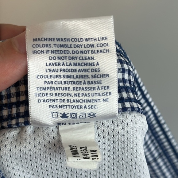 Vineyard Vines Whale Logo Blue and White Gingham Swim Trunks Size L - Picture 14 of 16